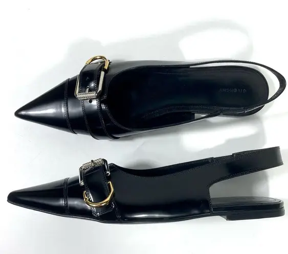 Givenchy Voyou Pointed Toe Slingback Ballet Flat Black 39.5 NEW