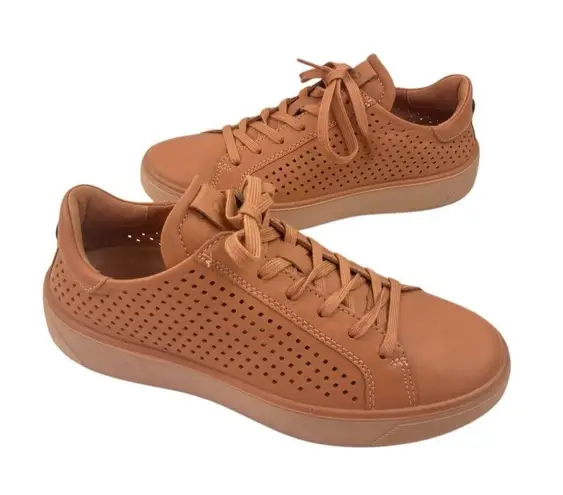 *Ecco Street Tray Leather Sneakers Women’s Size 39 Orange Lace Up Comfort Shoes - Image 3