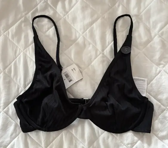 NWT Cotton on Body Womens Size Small Black Bathing Suit Bikini Top Beach Pool