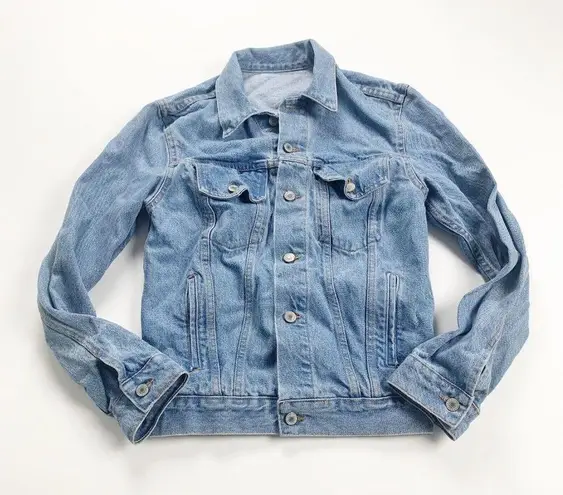 John Galt Denim Jacket Womens Blue California Embroidered Long Sleeve Collared S