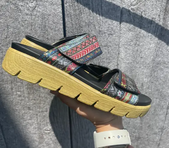 Alegria Playa Pow Wow Aztec Tribal Platform Sandals 38