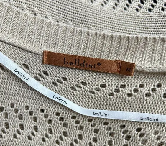 BELLDINI Beige Tan Open Knit Cardigan Vest Kimono Size M