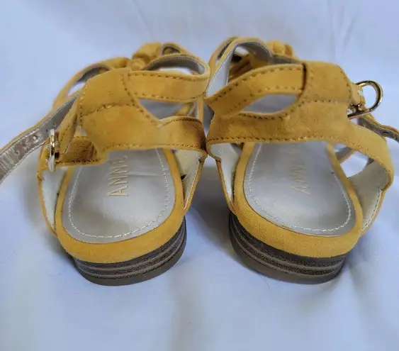 Anne Klein  NWOB Noreena Golden Yellow Flat Tassel Boho Women's Sandal Size 6