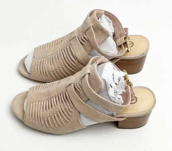 Bella Vita Pink Leather Upper Ankle Straps Open Toe Chunky Heel Sandals, Size 7