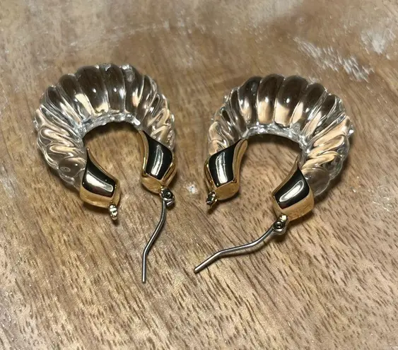 Christian Siriano Glass Gold Tone Drop Earrings