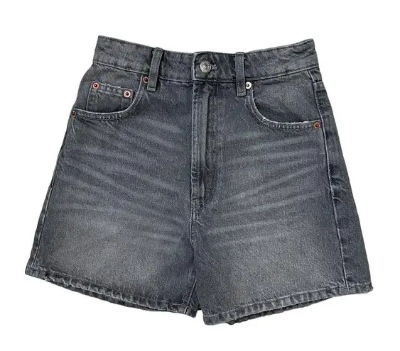 ZARA  gray high waisted denim jean mom shorts