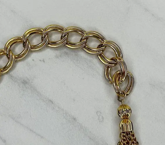 Gold Tone Chain Belt Tassel Charm Y2K Festival Style Extra Small/Small ✨