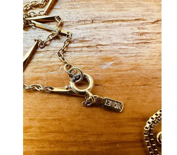 Lot 2 Necklaces Monet & Napier Gold Tone & Faux Pearl Drop Gold Tone Necklace