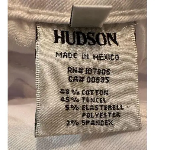 Hudson Women's Bacara Crop Jeans Size 29 White Cropped Denim Pants