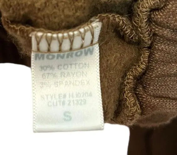 Monrow Full Zip Up Hoodie Sweatshirt Chocolate Brown Women’s Size Small