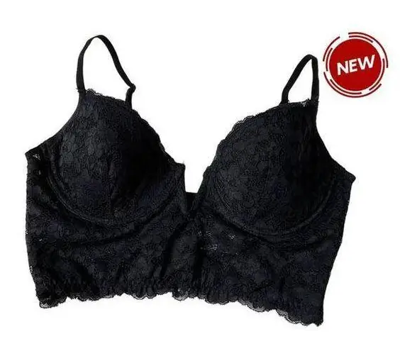Nue Garage Black Lace Underwired Bralette Women's Size Medium NWOT | 51