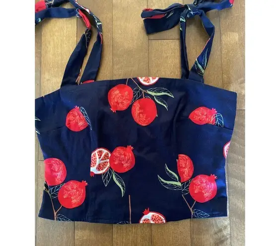 Modcloth NWT  x Collectif Peace, Love, and Pomegranates Navy Blue Tank Top size 6