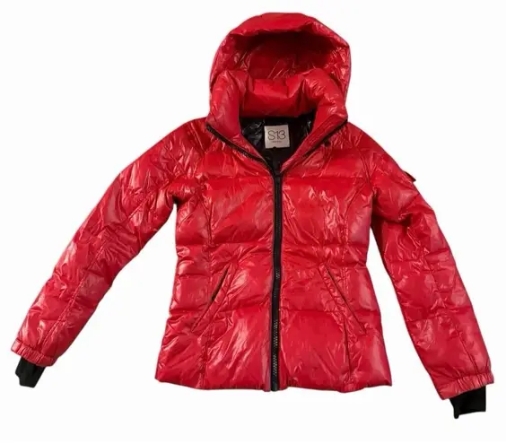 Sam. S13 Freestyle Down Nylon Puffer Jacket Candy Red Size S Festive Winter Coat