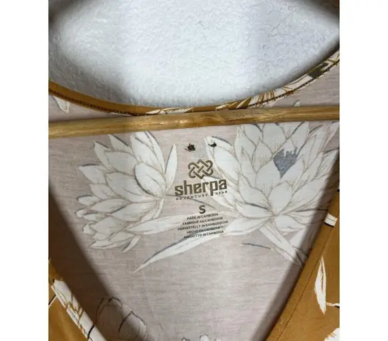 Sherpa Adventure Gear Padma Wrap Dress Small Floral Caramel Lotus