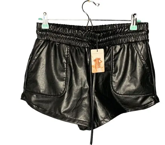 Sincerely Jules Black Faux Leather Shorts Size M Size M