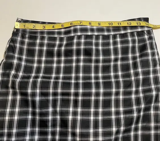 Sim & Sam NWT Black White Plaid Pleated Flat Front Wrap Mini Skirt Sim Sam New Schoolgirl