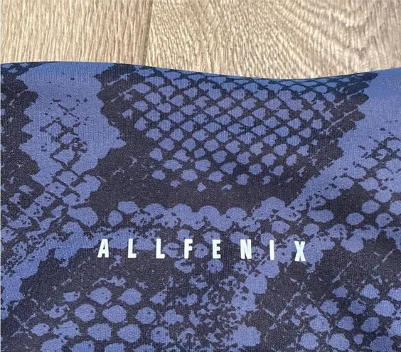 ALL FENIX Anthropologie High Rise Blue Snakeskin Print Leggings Size Extra Small Black - Image 5