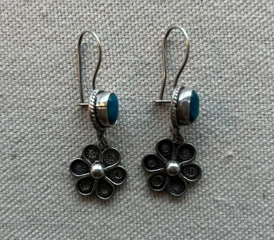 Sterling Silver Flower  Earrings