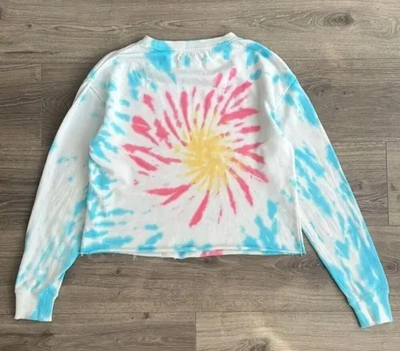 Spiritual Gangster  Follow Mazzy Cropped Sweatshirt Sunburst Tie Dye Women XS