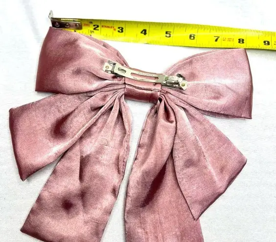 Women’s Dusty Pink Oversized Silky Soft Satin Elegant Hair Bow clip Coquette Y2K