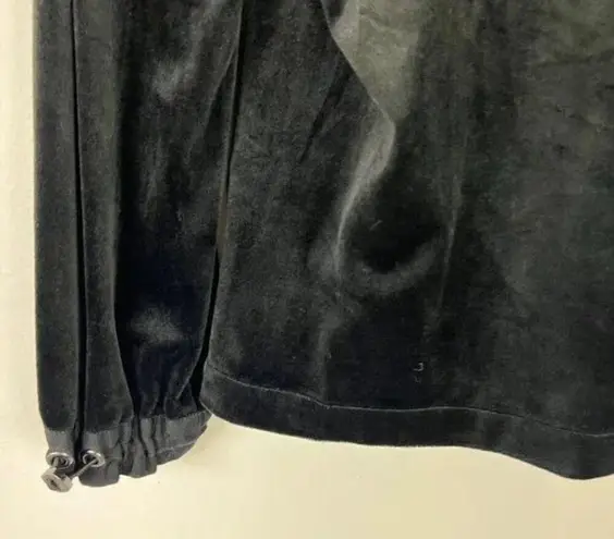 Kobi Halperin Sabrina Knit Hoodie Velvet Ruffle Trim Pullover Black Size XS EUC