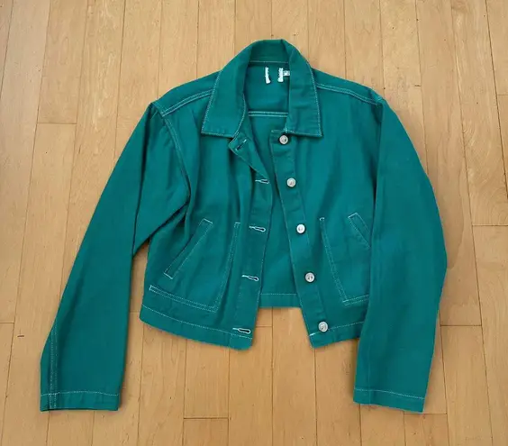 Princess Polly aurelie denim jacket green