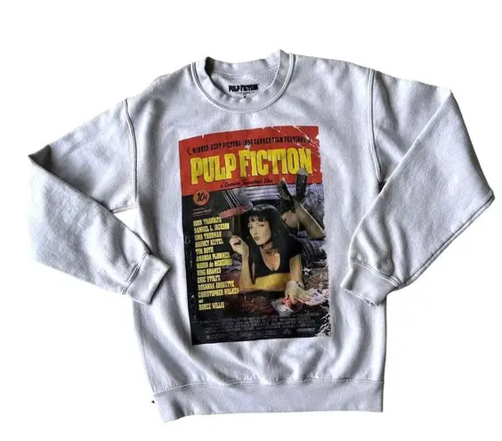 Vtg Pulp Fiction Sweatshirt Sz S Quentin Tarantino Film Movie Y2K Fictio…