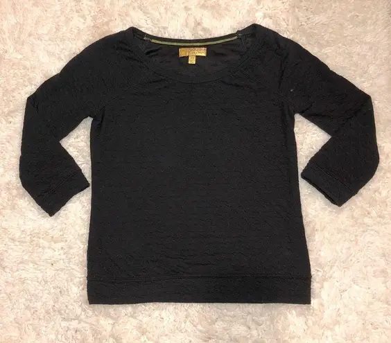 Princess Vera Wang Quilted 3/4 Sleeve Shirt Black XS Black Size undefined
