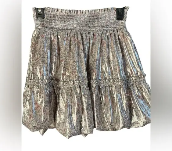 Free People  Gold and Silver Bubble Mini Skirt