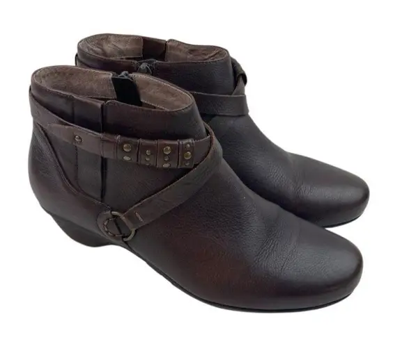 Abeo Biosystem Nancy Ankle Booties Womens Size 8.5 Brown Leather Comfort Nuetral