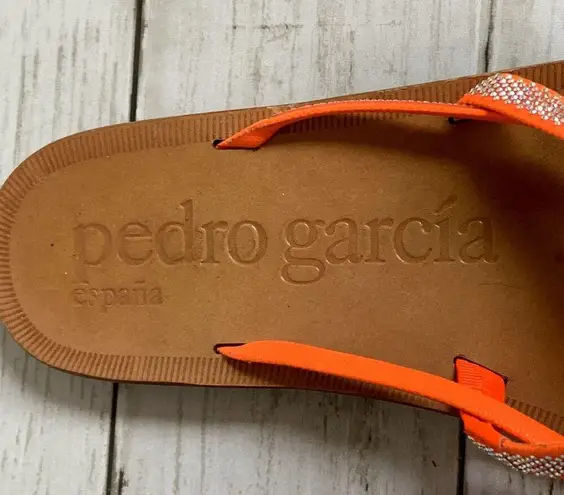 Pedro Garcia Swarvoski Crystal Sandals in Bright Orange Size 6.5