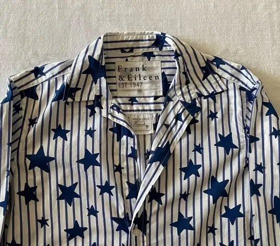 Frank And Eileen Classic Stripe With Stars And Superfine Shirt Size XS