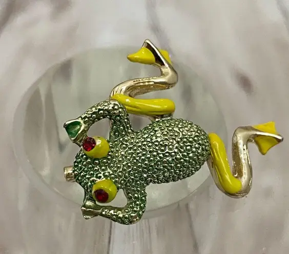 2 Vintage Frog Movable Legs Brooch