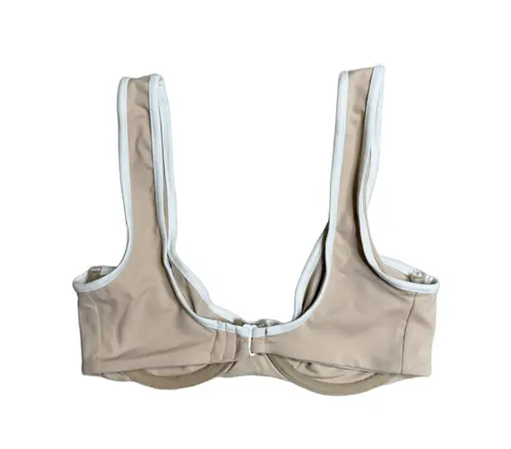 Stone Fox Swim Bikini Top Women’s Cloud XS Tan Color Block $88.00