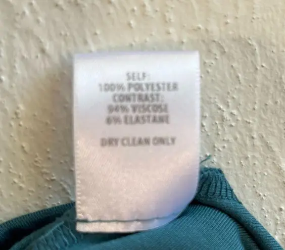 Bailey 44 Dress Venus Twist-Front Mixed-Media Dress in Gulf (Teal Blue) Sz M GUC