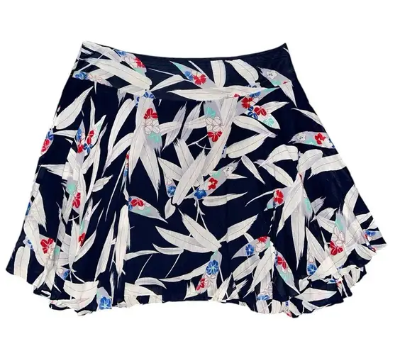 Monsoon London Women’s Size UK 22 US 18 Navy Blue Feather Print Cotton Skirt