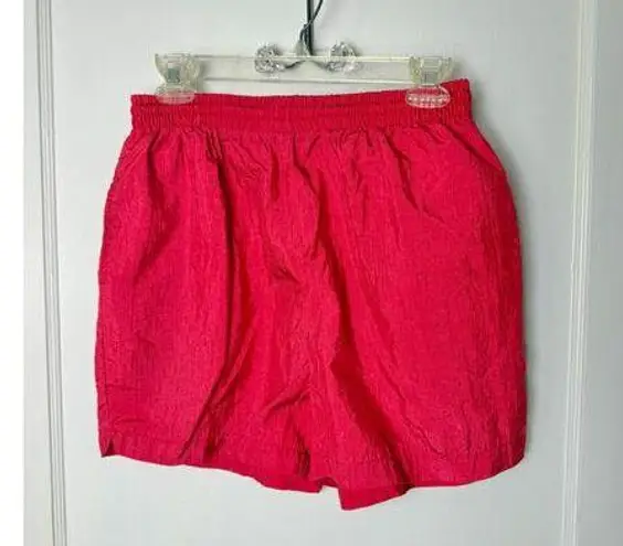 Kathy Ireland Vintage 90s Shorts Women's Medium Red High Rise Nylon Baggy
