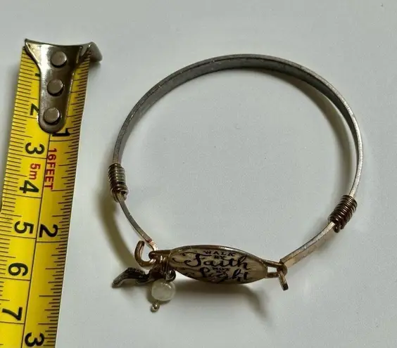 Walk by faith inspirational bangle bracelet