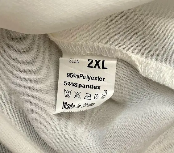 Plus size 2XL, eggshell color, angel wings sleeves, button down top