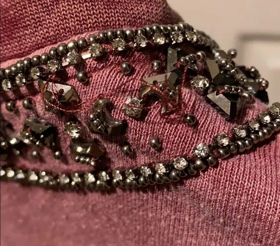 The Kooples Sport Jewel Collar Cropped Sweatshirt