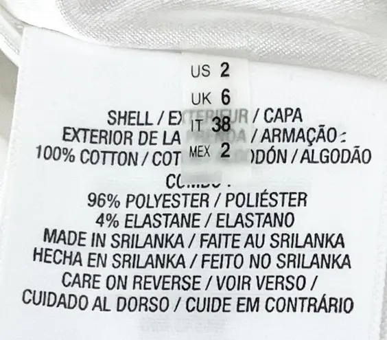 T Tahari Maylin White Lined Sleeveless Exposed Back Zipper Dress, Size 2