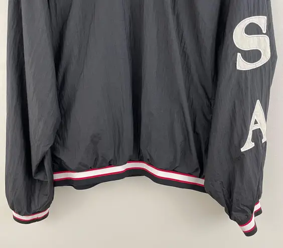 Vintage USA Olympic Black White Graphic Windbreaker Track Pullover Jacket Size M