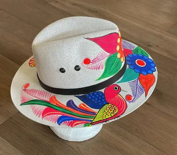 Artisanal Mexican Sombreros Hand Painted Fedora Floral Sombrero Panama Bohemian