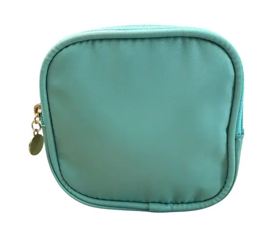 None Nylon Small Makeup Pouch Double Zipper Cosmetic Bag Travel