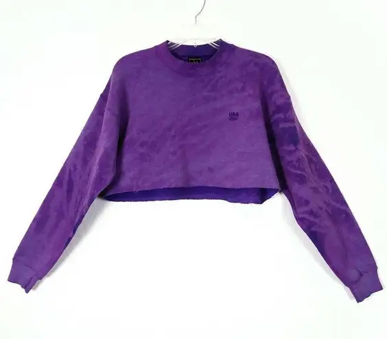 Vintage USA Olympics Purple Bleach Dye Sweatshirt Purple Size L
