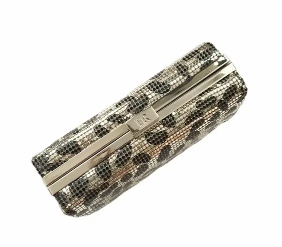 Rare: new Felix Rey ☻ Jungle Mesh Minaudière Box Clutch Handbag Bag ☻ Leopard