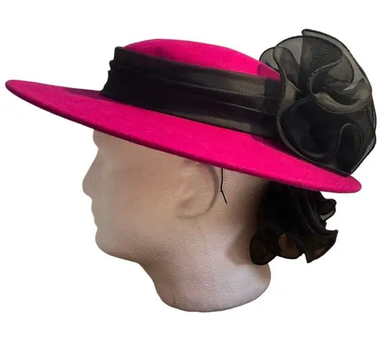 Lancaster Vintage USA Wool Sonni San Francisco Pink Fascinator Derby Hat