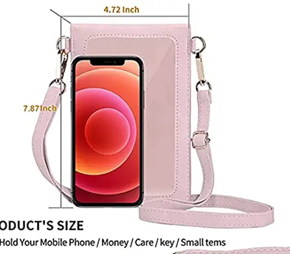 Lightweight Crossbody Bag Mini Small Phone Purse Pouch with Strap Pale Rose Pink