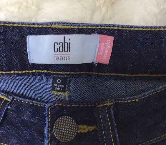 CAbi C35.  High waisted Straight leg distressed. Size 0. NWOT