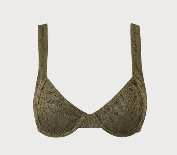 BERLOOK Crochet Underwire Bikini Top ONLY 09 Green Size L
